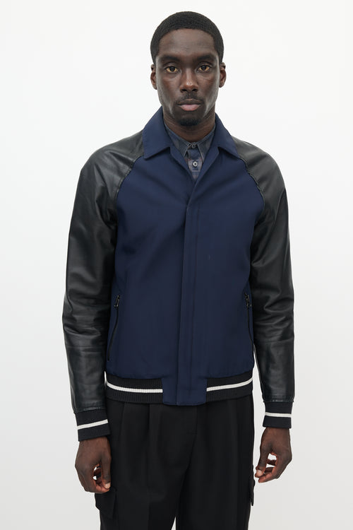 Lanvin Black & Navy Leather Jacket