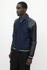 Lanvin Black & Navy Leather Jacket
