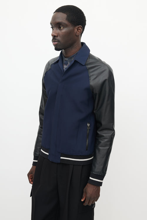 Lanvin Black & Navy Leather Jacket