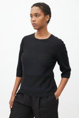 Lanvin Black & Navy Panelled Zip Top