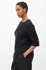 Lanvin Black & Navy Panelled Zip Top