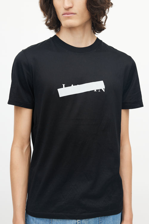 Lanvin Black Reflective Logo T-Shirt
