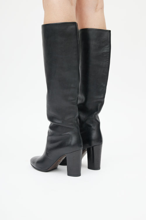 Lanvin Black Leather Knee High Boot