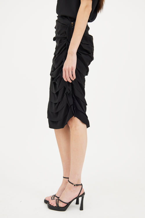 Lanvin Black Tiered Ruffle Skirt