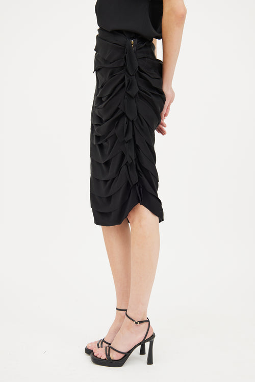 Lanvin Black Tiered Ruffle Skirt