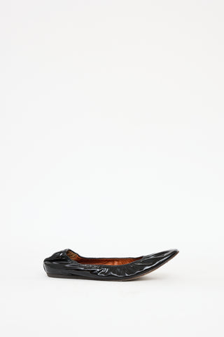 Lanvin Black Patent Leather Ballerina Flat