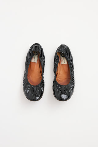 Lanvin Black Patent Leather Ballerina Flat