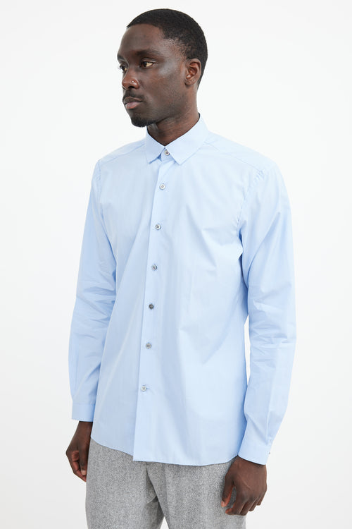 Lanvin Blue Cotton Button Up Shirt