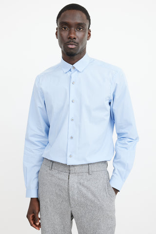 Lanvin Blue Cotton Button Up Shirt