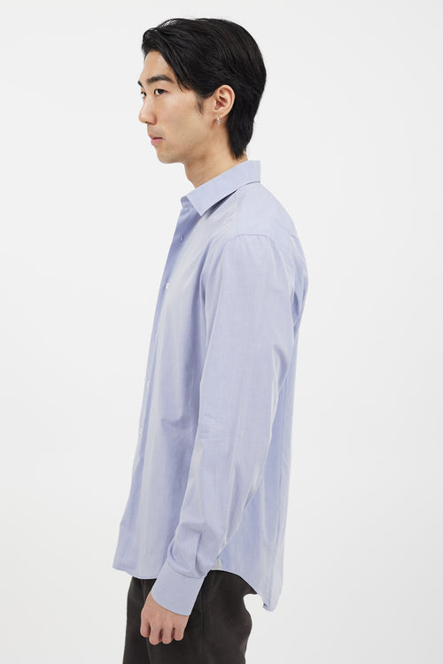Lanvin Blue & White Button Long Sleeve Shirt