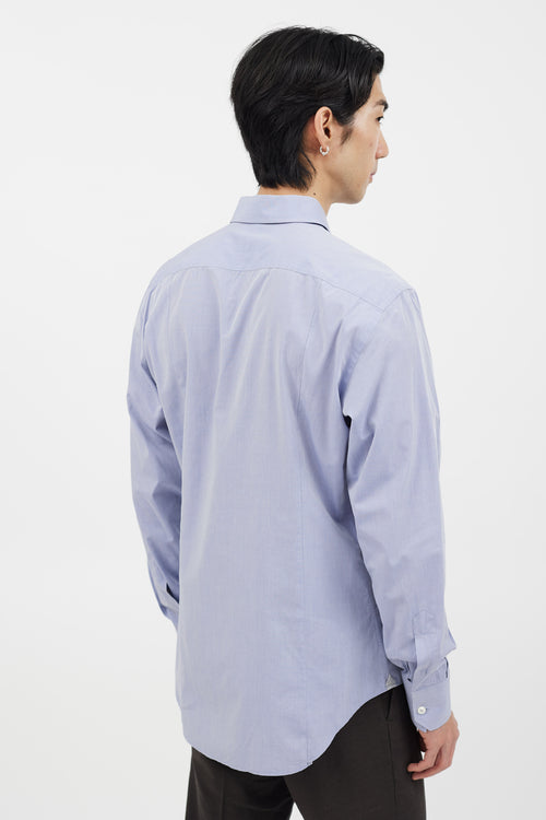 Lanvin Blue & White Button Long Sleeve Shirt