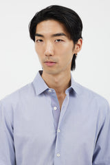 Lanvin Blue & White Button Long Sleeve Shirt