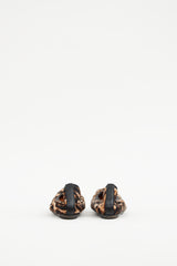 Lanvin Black & Brown Faux Fur Flat