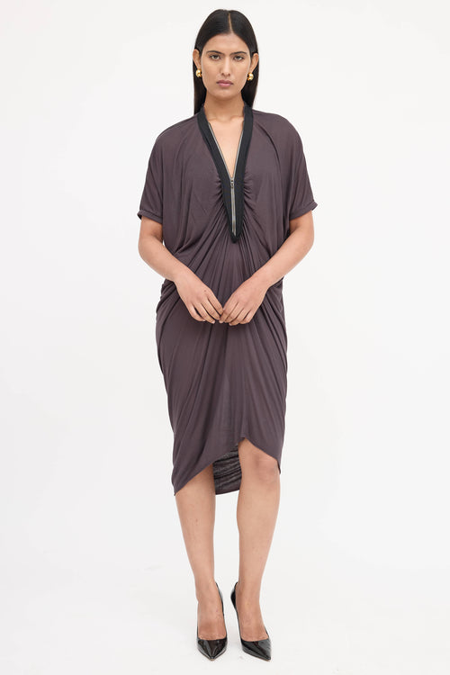 Lanvin Ruched Zip Dress