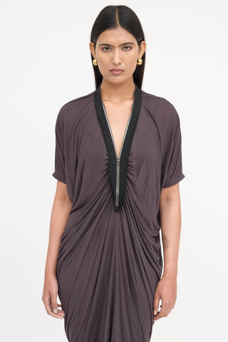 Lanvin Ruched Zip Dress