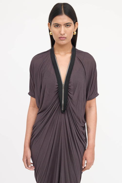 Lanvin Ruched Zip Dress