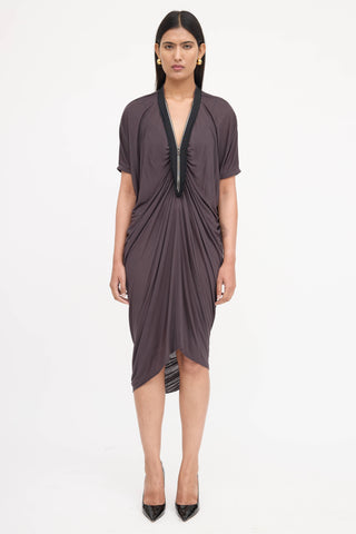Lanvin Ruched Zip Dress
