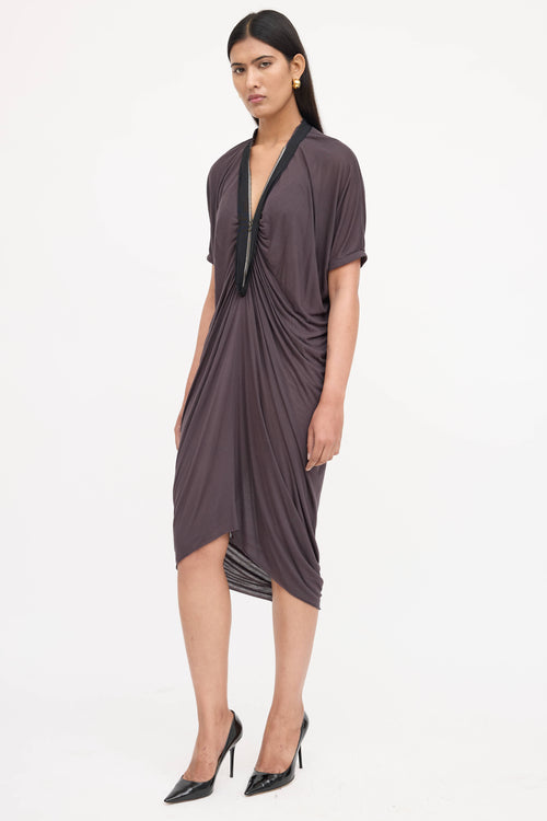 Lanvin Ruched Zip Dress