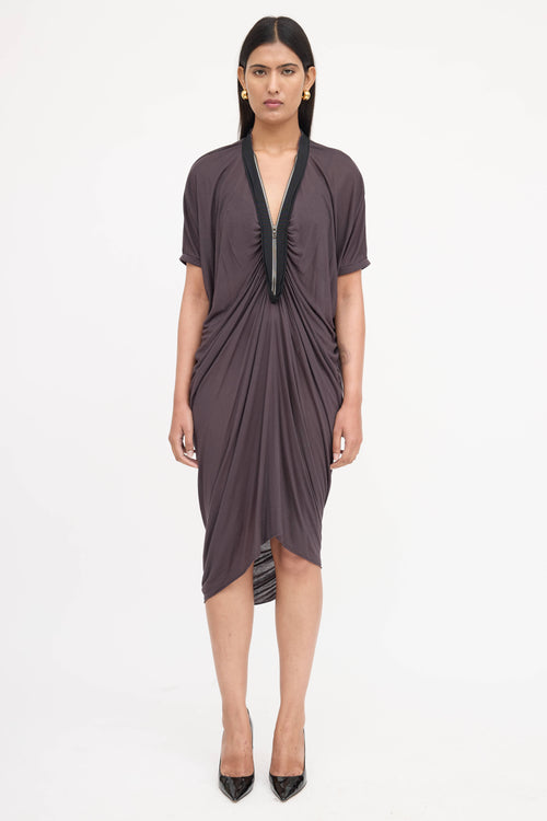 Lanvin Ruched Zip Dress
