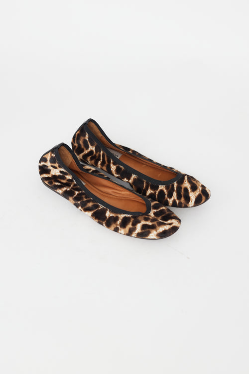 Lanvin Brown & Black Textured Flat