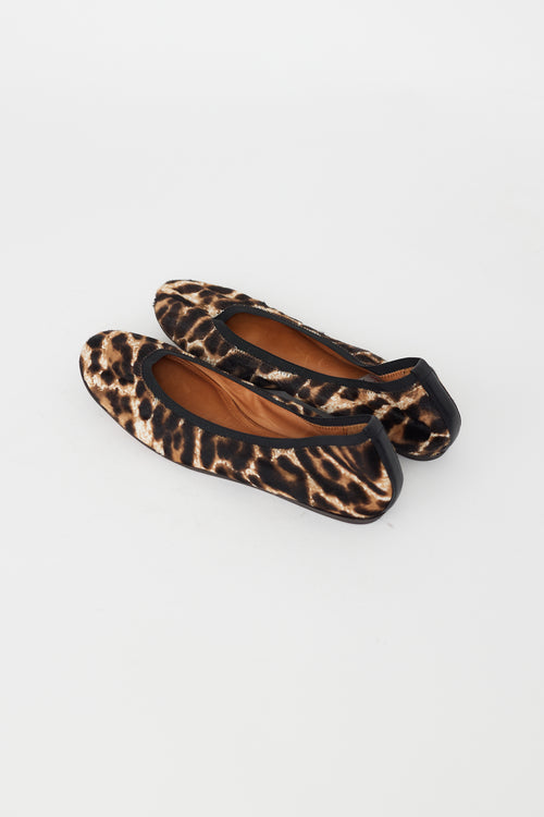 Lanvin Brown & Black Textured Flat
