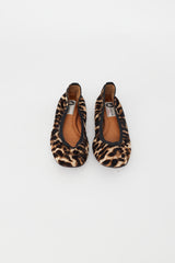Lanvin Brown & Black Textured Flat