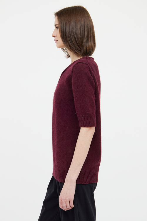 Lanvin Winter 2014 Burgundy Wool Knit Sweater