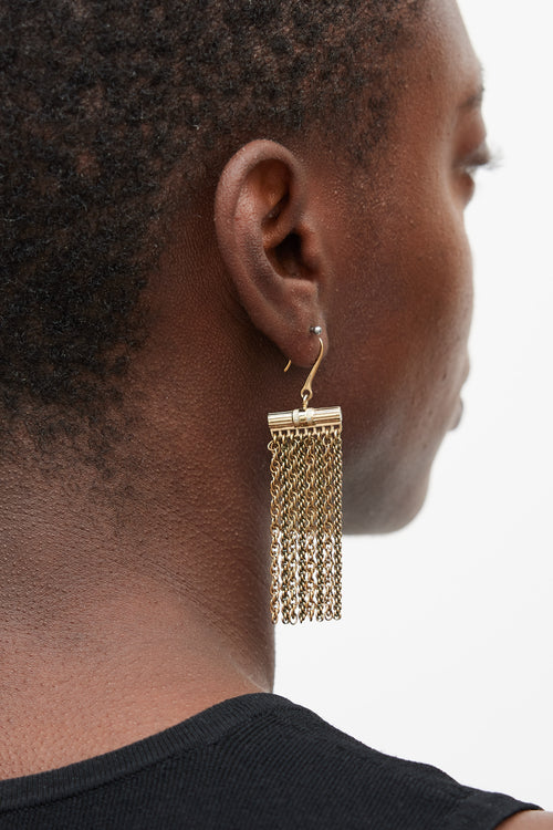 Lanvin Gold Chain Fringe Earrings