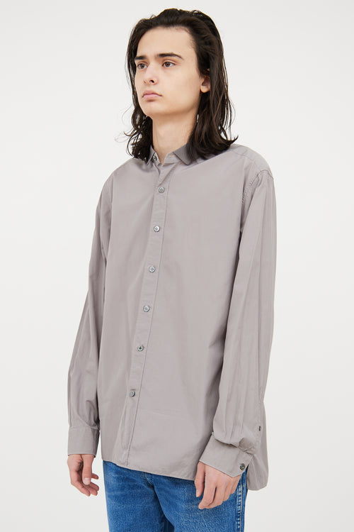 Lanvin Taupe Cotton Button Up Shirt