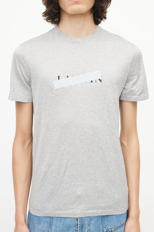 Lanvin Grey Reflective Logo T-Shirt