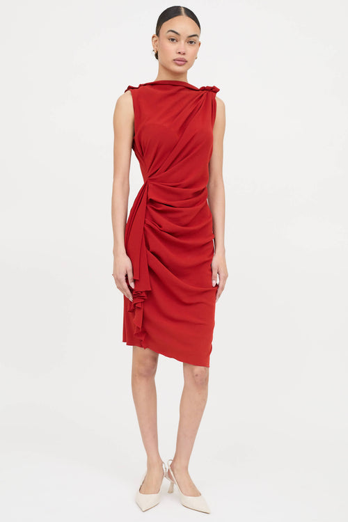 Lanvin 2005 Draped Midi Dress