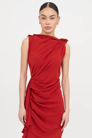 Lanvin 2005 Draped Midi Dress