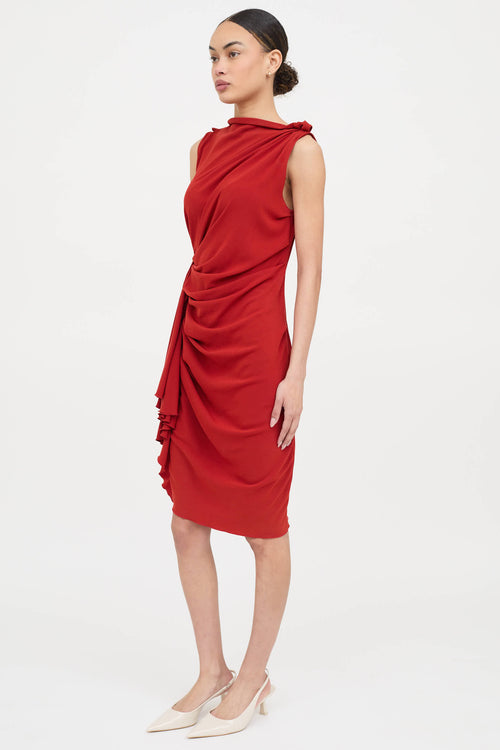 Lanvin 2005 Draped Midi Dress