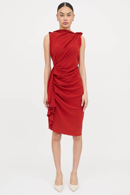 Lanvin 2005 Draped Midi Dress