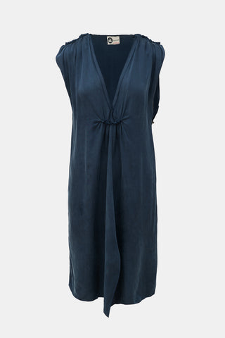 Lanvin Sandwashed Cupro Shift Dress