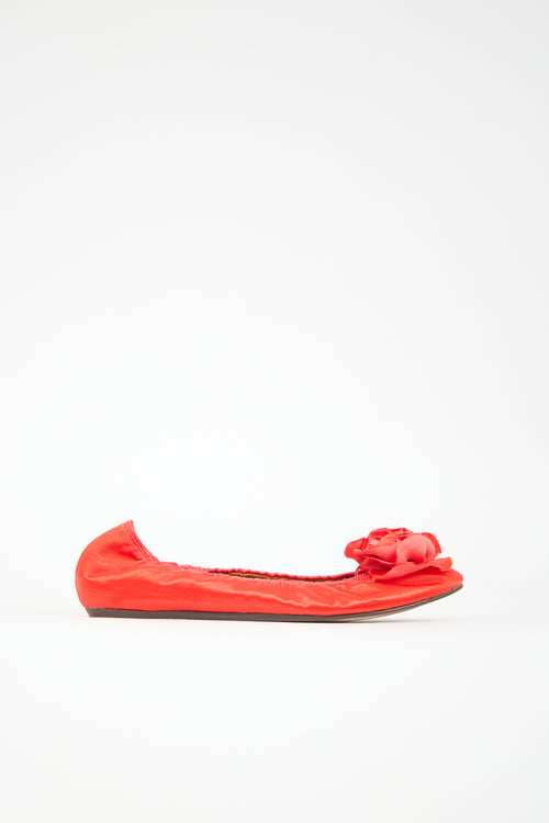 Lanvin Satin Flower Flat