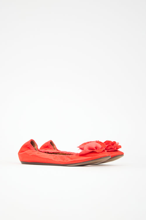 Lanvin Satin Flower Flat