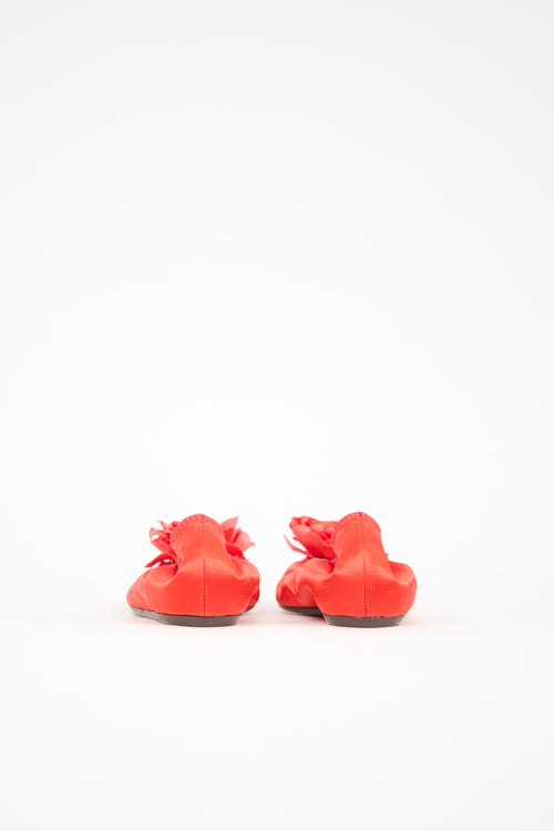 Lanvin Satin Flower Flat