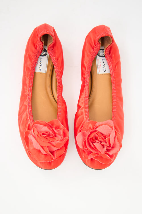 Lanvin Satin Flower Flat