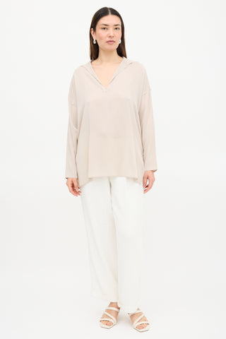 Lanvin Silk Raw Edge Blouse