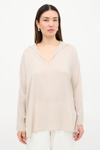 Lanvin Silk Raw Edge Blouse