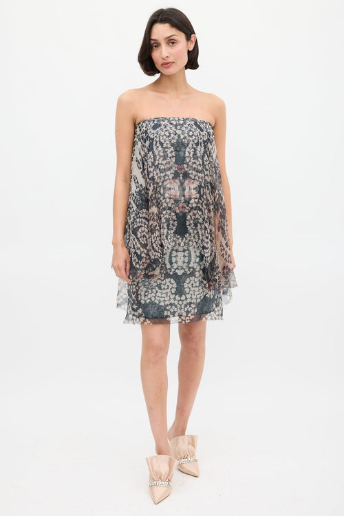 Lanvin Spring 2015 Grey & Multi Silk & Sequin Dress
