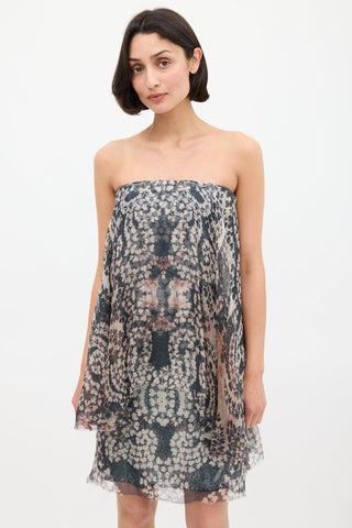 Lanvin Spring 2015 Grey & Multi Silk & Sequin Dress