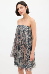 Lanvin Spring 2015 Grey & Multi Silk & Sequin Dress