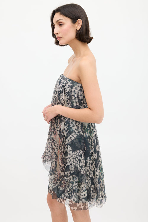 Lanvin Spring 2015 Grey & Multi Silk & Sequin Dress