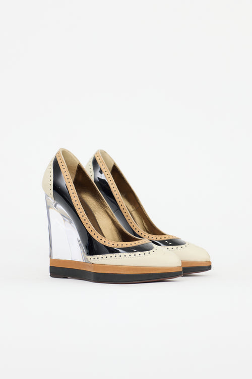 Lanvin Spring 2013 Patent & Lucite Wedge Pump