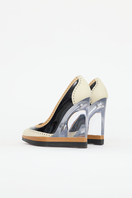 Lanvin Spring 2013 Patent & Lucite Wedge Pump