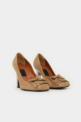 Lanvin Suede Fringe Pump