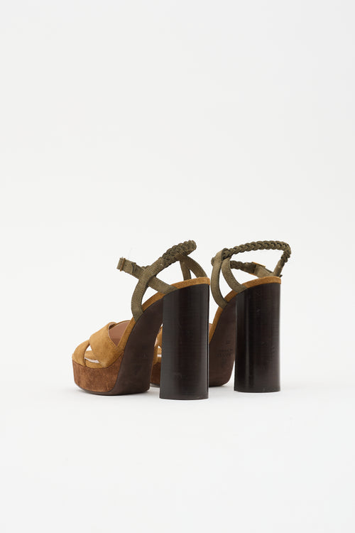 Lanvin Suede Platform Sandal