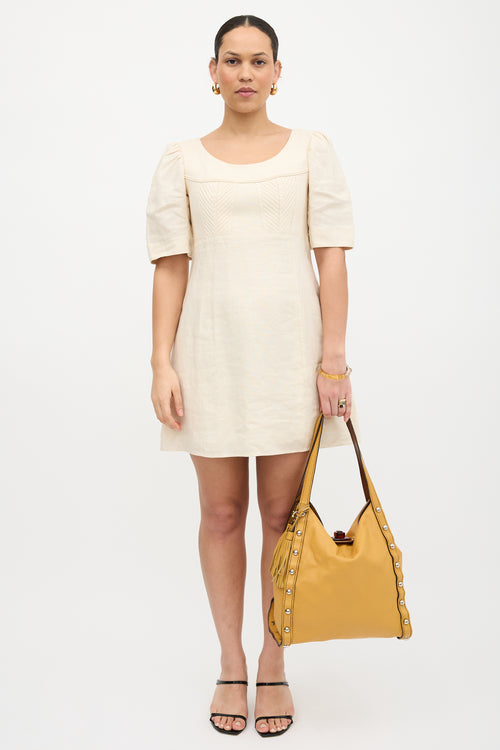 Lanvin Vintage Leather Studded Tote Bag